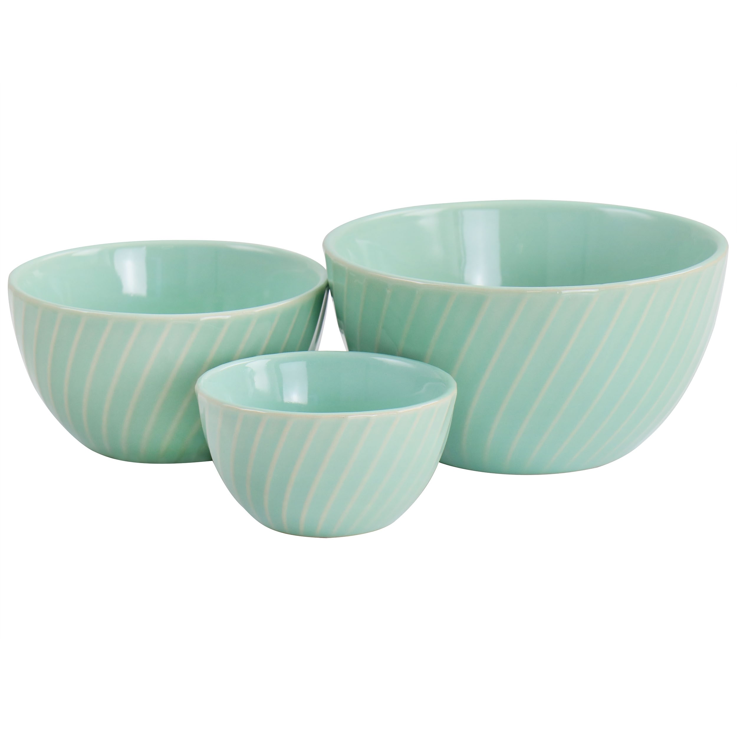 Martha Stewart Everyday 3-Piece Ceramic Mixing Bowl Set ,White