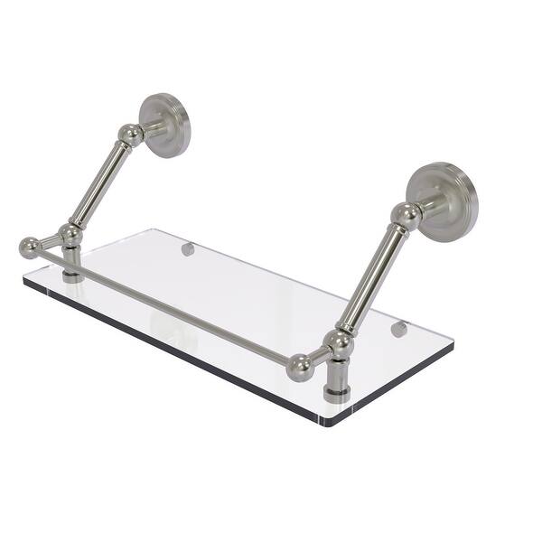 Prestige Regal 30 in. Floating Glass Shelf with Gallery Rail in Matte Black Prestige Regal 30 in. Floating Glass Shelf with Gallery Rail in Matte Black