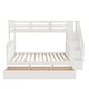 preview thumbnail 21 of 52, Modern Twin over Full Bunk Bed With Drawer,Storage And Guard Rail,Solid Construction for Kids