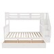 preview thumbnail 4 of 7, White Stairway Twin-over-Full Bunk Bed with Drawer, Storage and Guard Rail for Bedroom, Dorm, for Adults