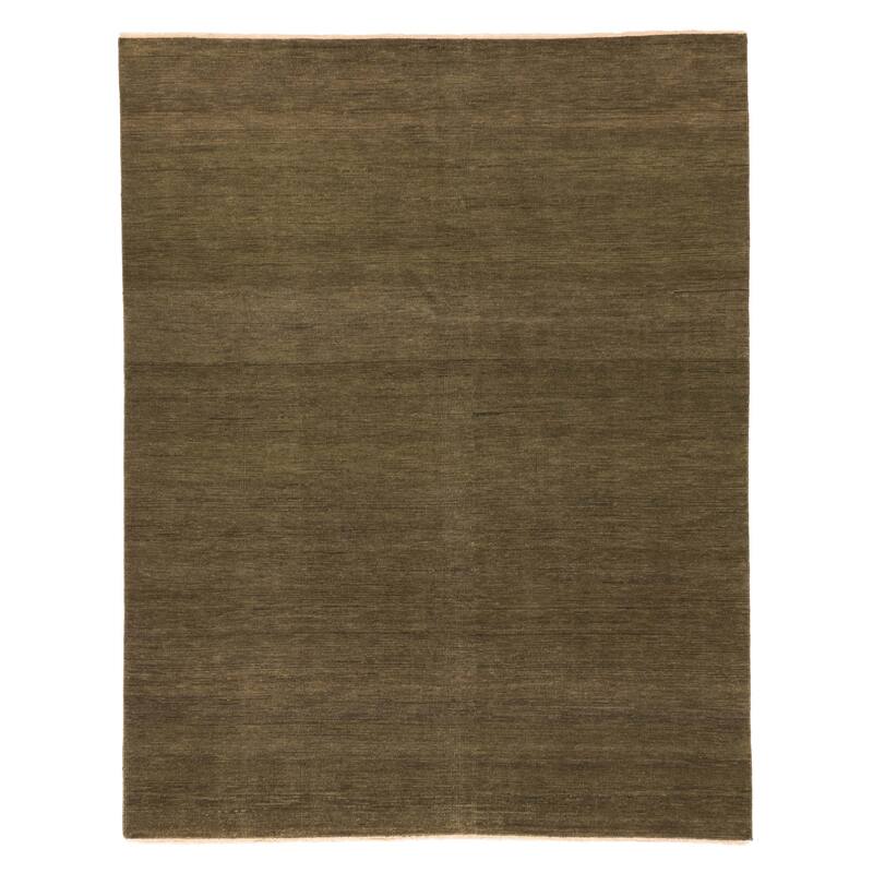 ECARPETGALLERY Hand-knotted Pak Finest Gabbeh Dark Olive Green Wool Rug - 7'10 x 9'11