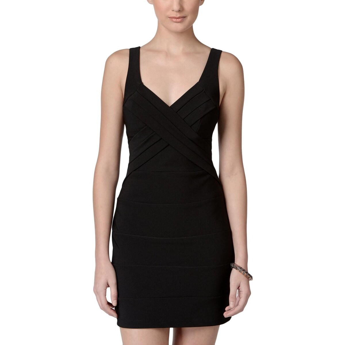 criss cross front bodycon dress