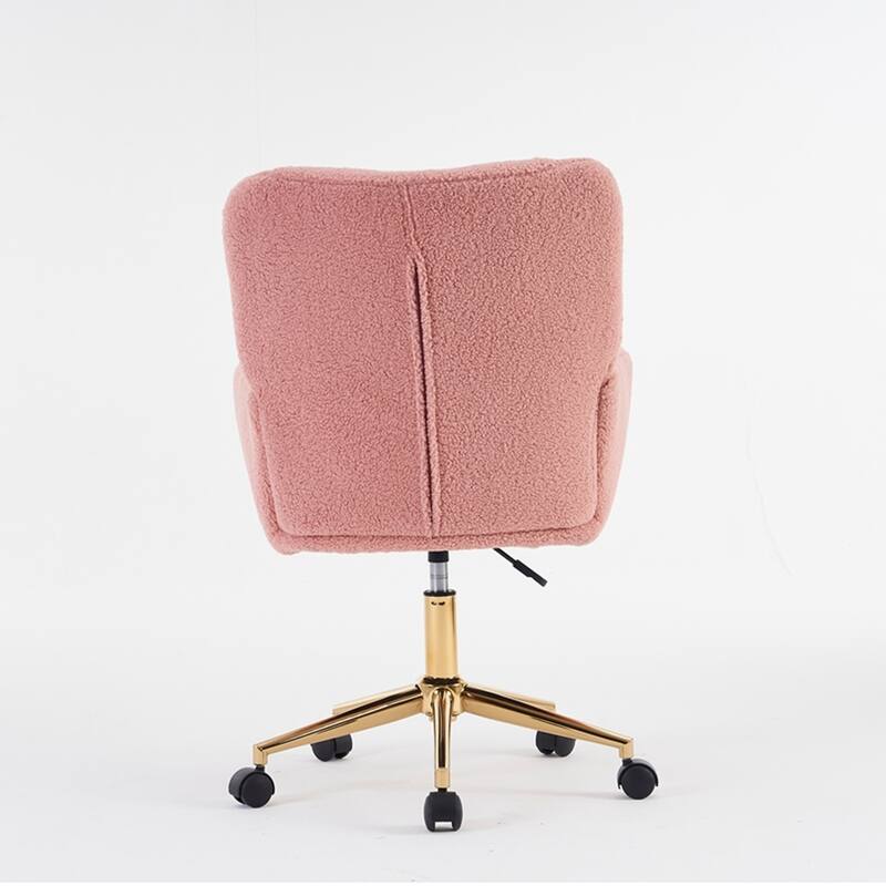 360 Swivel Fabric Home Office Chair With Gold Metal Base
