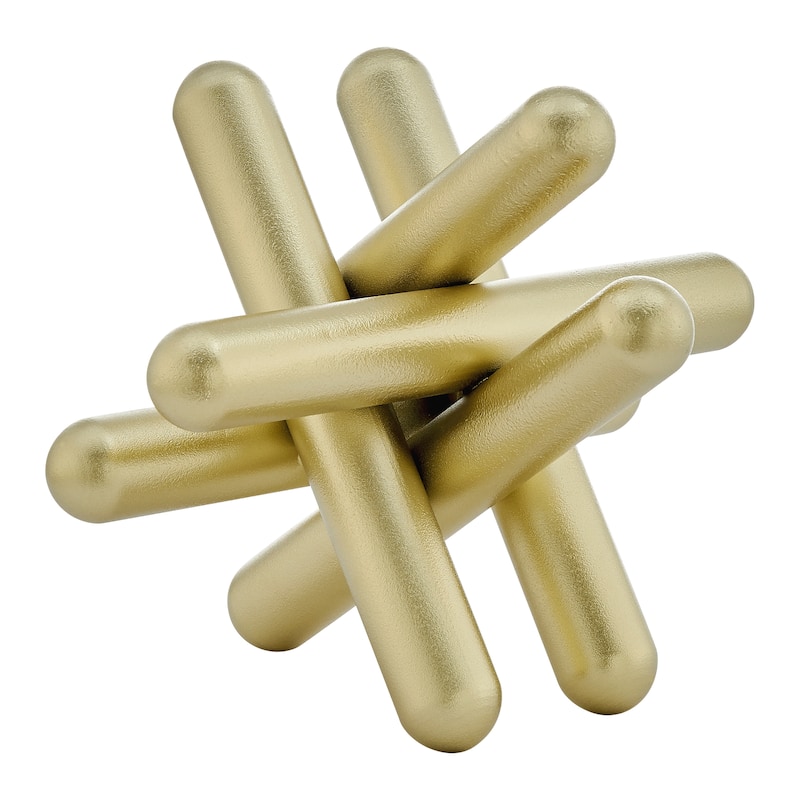 Danya B. Large Abstract Gold Finish Textured Metal Geometric Sculpture
