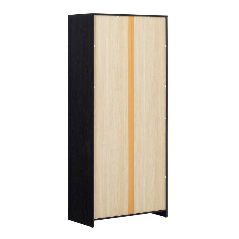 Walker Edison Modern Wood Open Bookshelf with Storage Cabinet