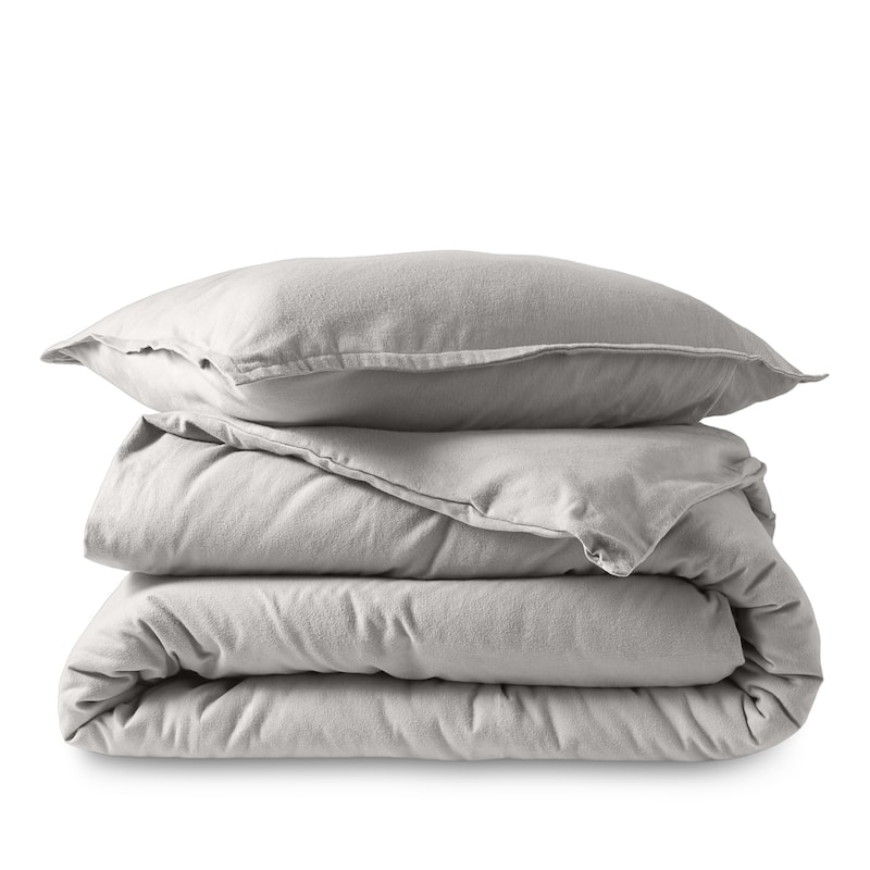 Bare Home Cotton Flannel Duvet Cover and Sham Set