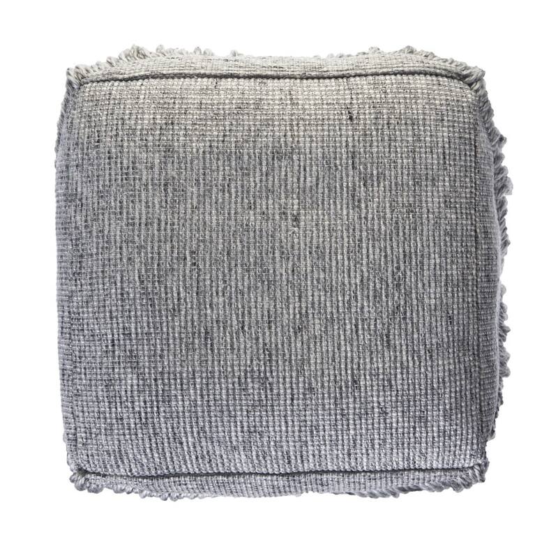 HomeRoots 18" Gray Wool Ottoman