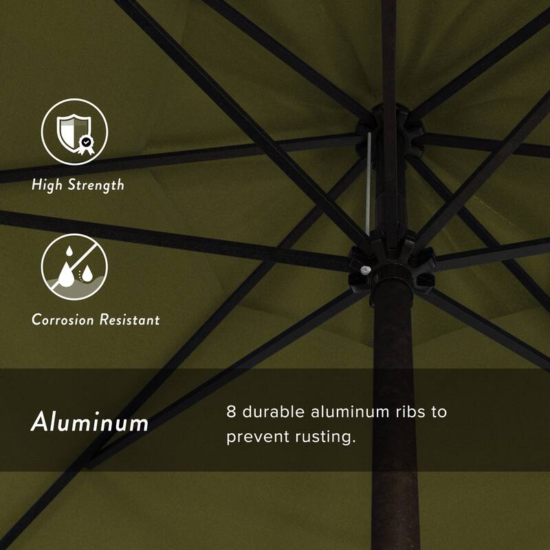 North Bend 9-foot Round Auto-tilt, Bronze Finish, Sunbrella Patio Umbrella by Havenside Home