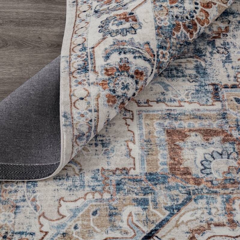 Abstract Traditional Ivory Area Rug
