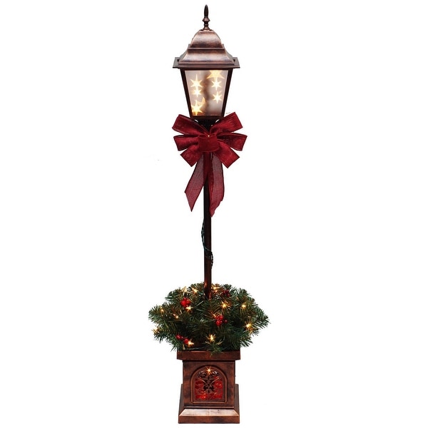 Santas Forest 17049 Christmas Topiaries Holiday Lamppost, 4'', Clear