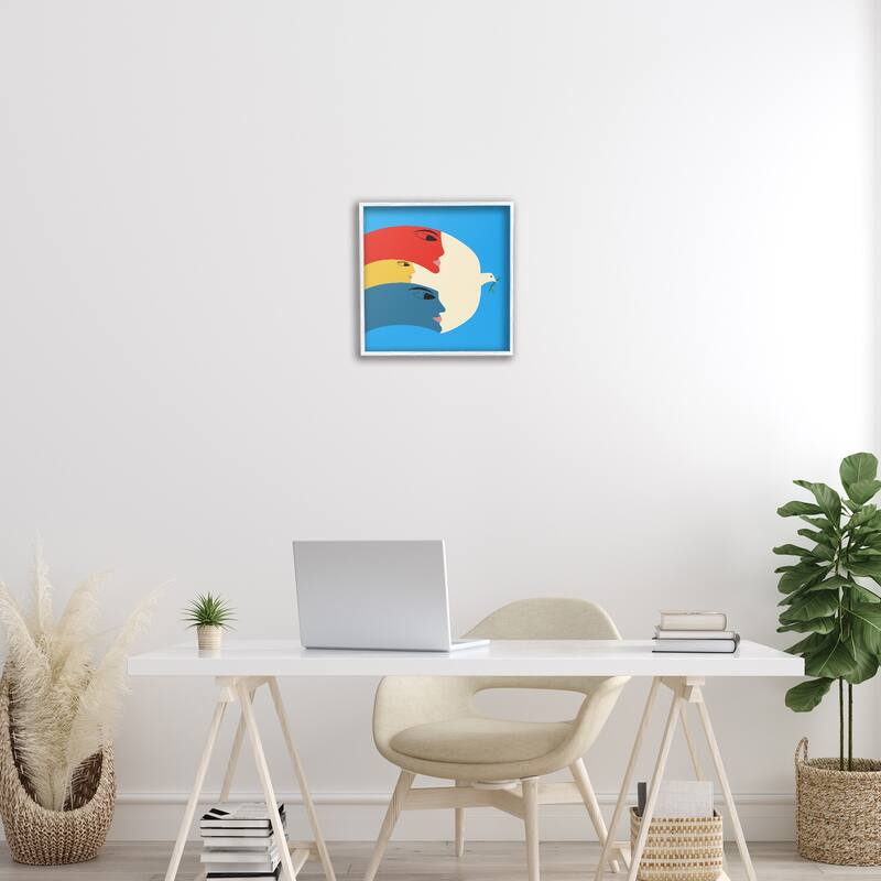 Stupell Peaceful Dove with Faces Framed Giclee Art Design By Carrie Cantwell
