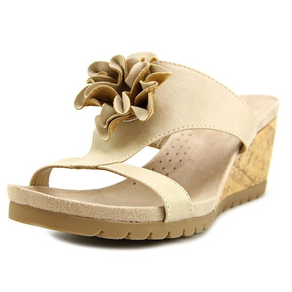 Life Stride Notice Women Open Toe Synthetic Nude Wedge Sandal
