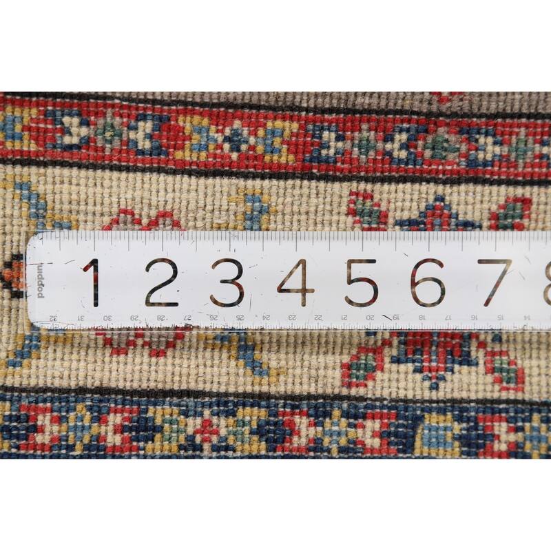 Geometric Kazak Oriental Foyer Rug Handmade Wool Carpet - 1'11" x 2'11"