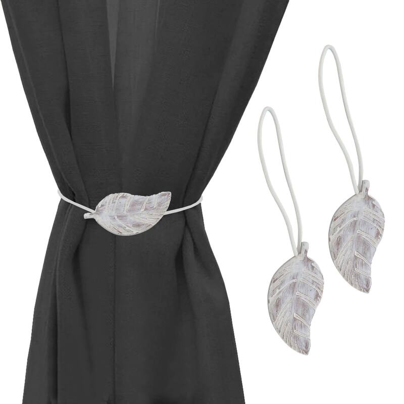 Set of 2 Wooden Leave Tieback With Magnet Sonora Small Size - 2 Tiebacks