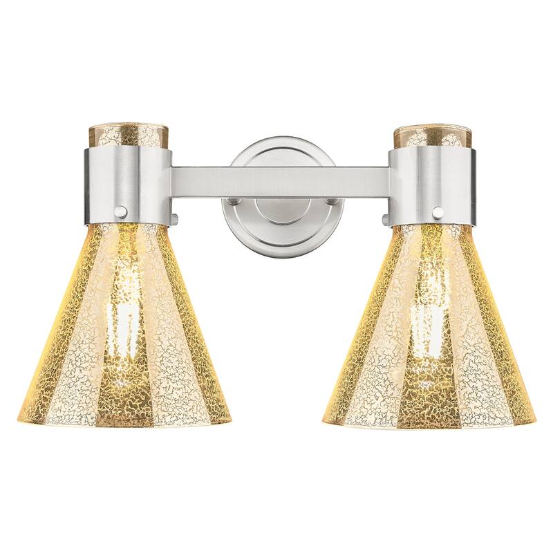 Innovations Lighting 464-2W-G464C-7ME Lawton Cone 2 Light 16" Wide - Satin Nickel