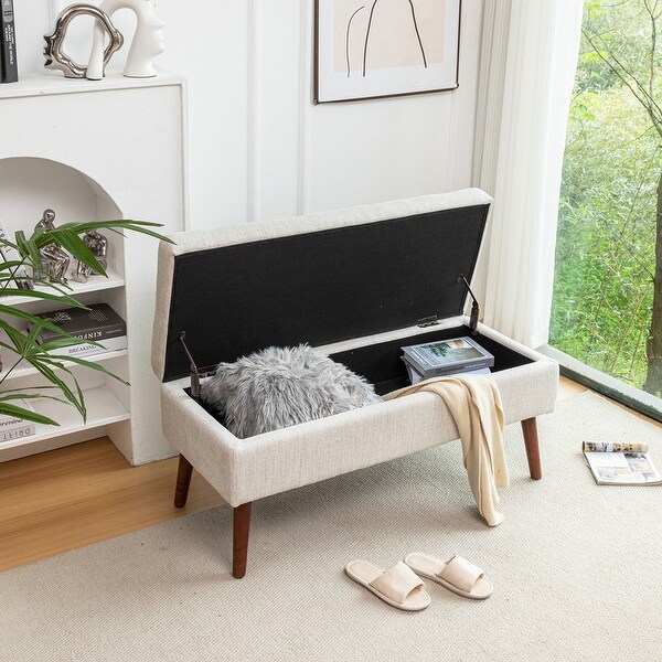 End of bed bench with shelf 2025