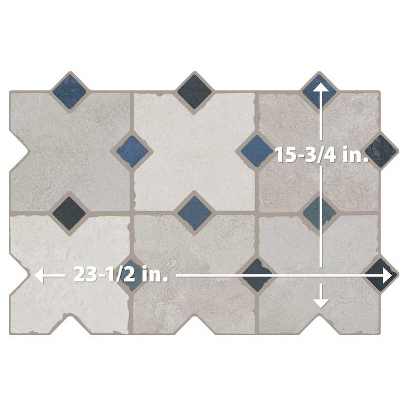 Merola Tile Ruanes Grey 15-3/4" x 23-5/8" Porcelain Floor and Wall Tile