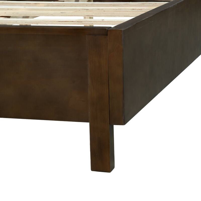 Christopher Knight Home - Adelynn Modern Wood Platform Bed with Vertical Slat Headboard, No Box Spring Needed