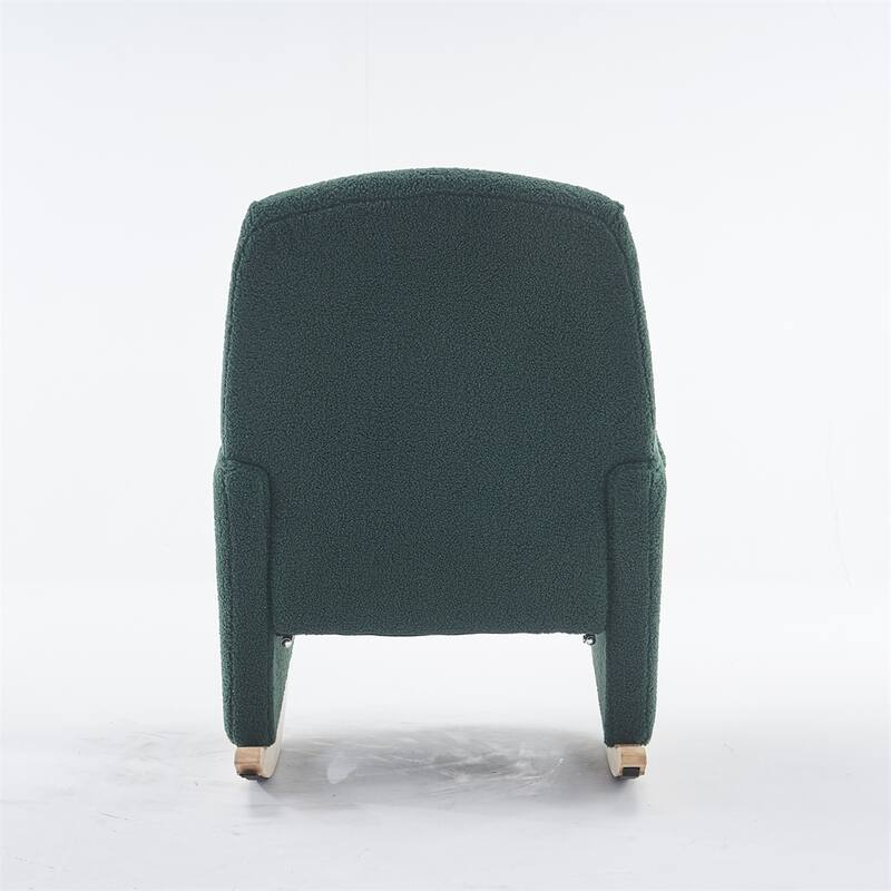 Teddy Fabric Rocking Chair With Adjustable Footrest