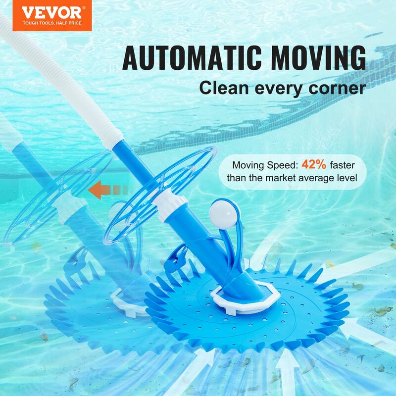 VEVOR Automatic Suction Pool Cleaner Low Noise Extra Diaphragm 10x32in