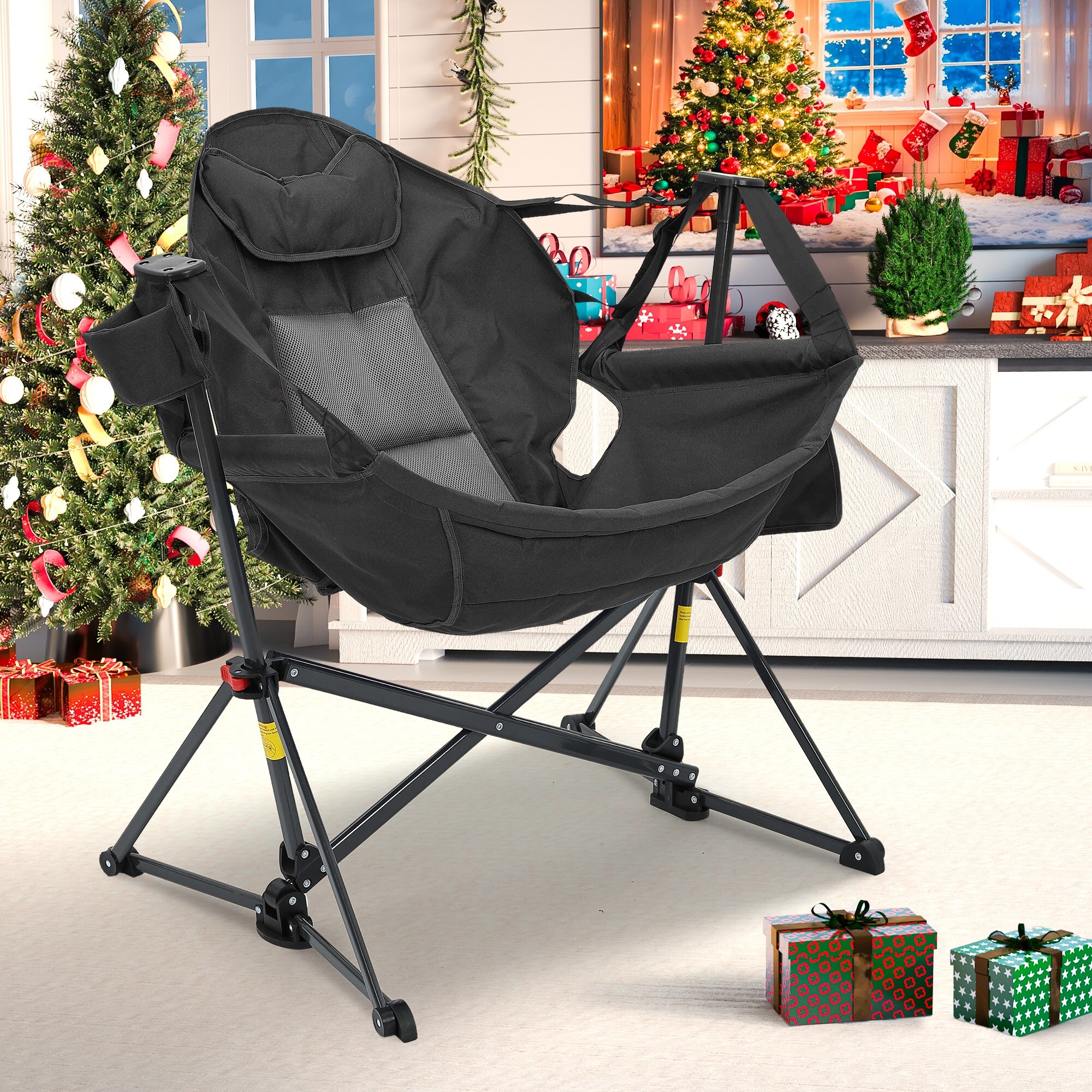 Hammock Camping Chair, Foldable Portable Rocking Chairs for Adults