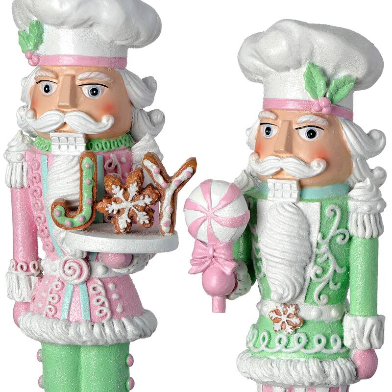 11.5" Resin Pastel Candy Nutcracker Set of 2