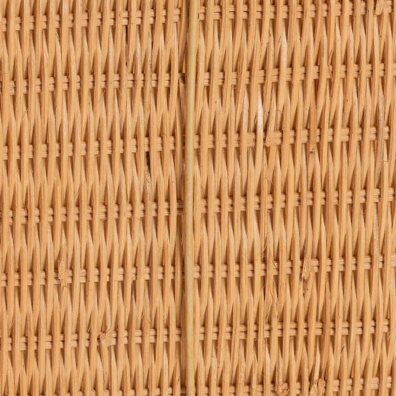 Reya Natural Rattan Footstool - Sculptural Handwoven Ottoman with Pedestal Base for Boho Coastal Living Spaces