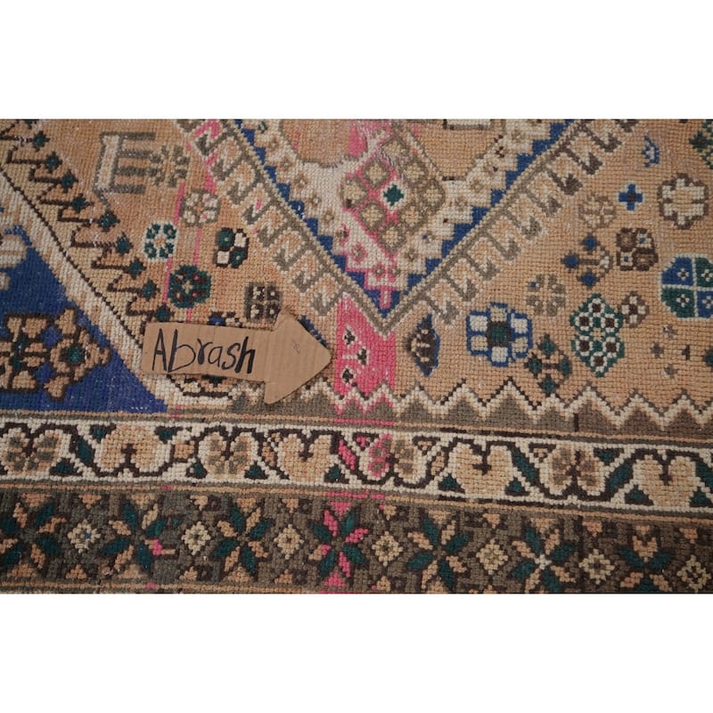 Orange Bakhtiari Persian Vintage Area Rug Handmade Wool Carpet - 5'1" x 9'9"