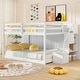 preview thumbnail 4 of 20, Costway Full Over Full Low Bunk Bed with Storage Stairs with