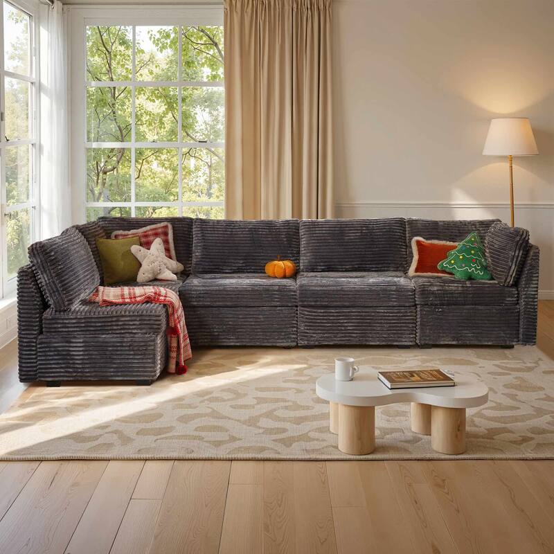 OVIOS Long Plush Deep Seat Indoor Sofa