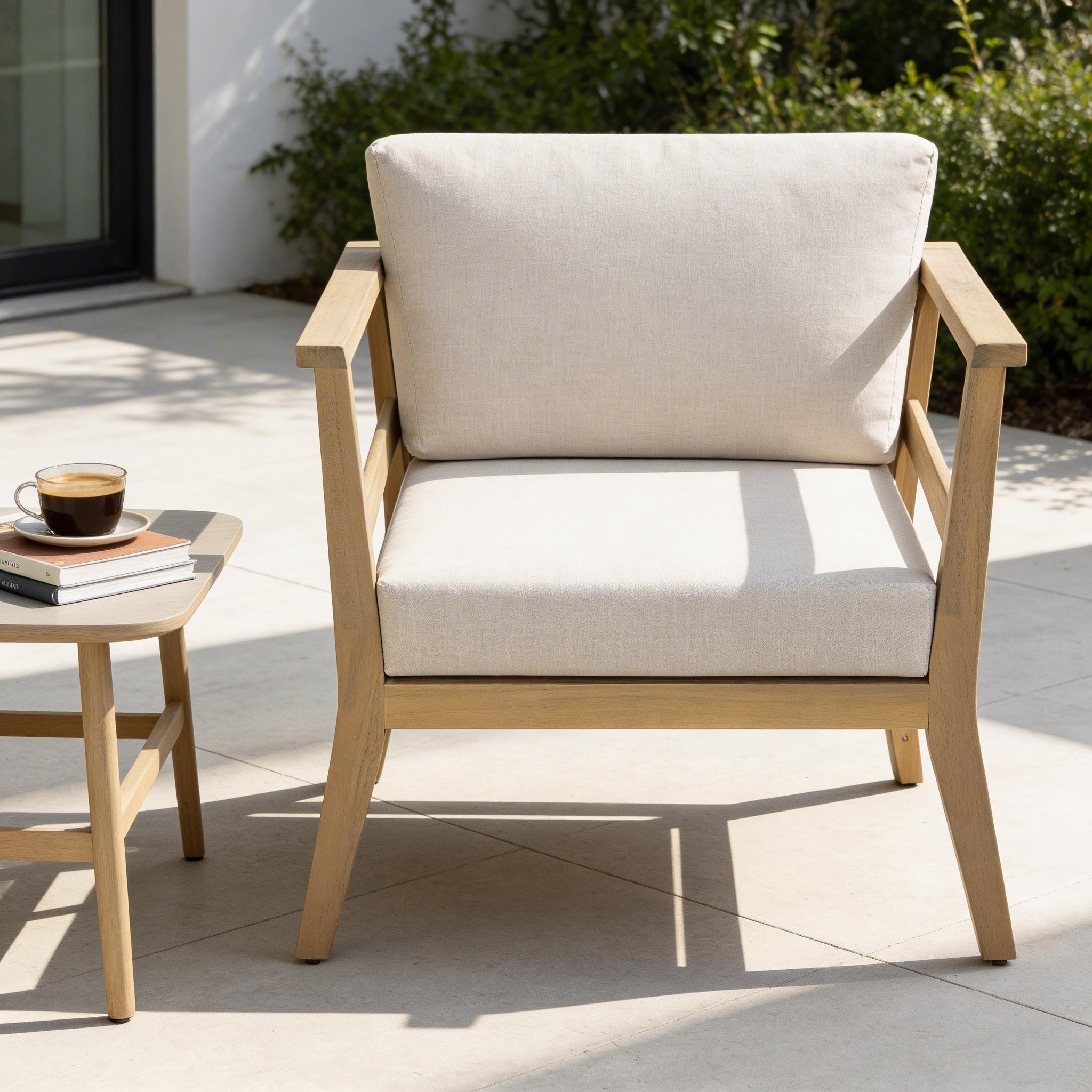 Christopher Knight Home - Marcellus Acacia Wood Outdoor Club Armchair with Cushion