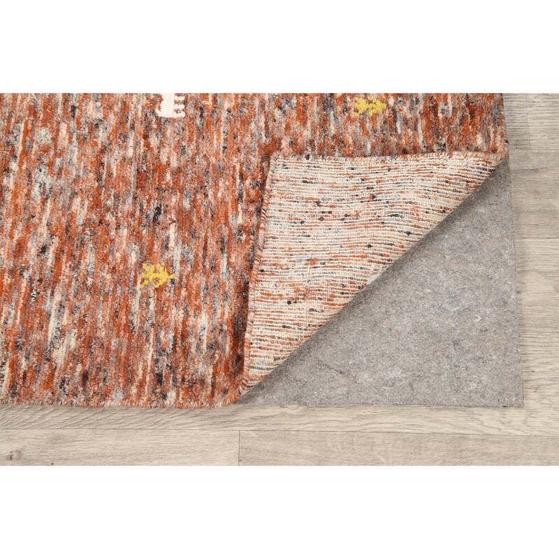 Hand Knotted Oriental 100% Wool Carpet Tribal Abstract Multi-Colored Gabbeh Area Rug - 8' 0'' X 5' 1''