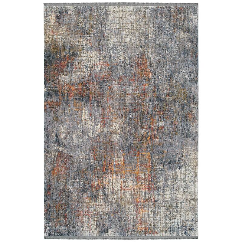 Modern Abstract Cut Pile Rectangle Throw Rug - 1.10x 2.6