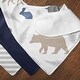 preview thumbnail 5 of 4, Woodland Animals Collection Fabric Bandana Baby Bibs (3 Pack Set) - Blue Grey and Taupe Forest Animal Bear Deer Fox