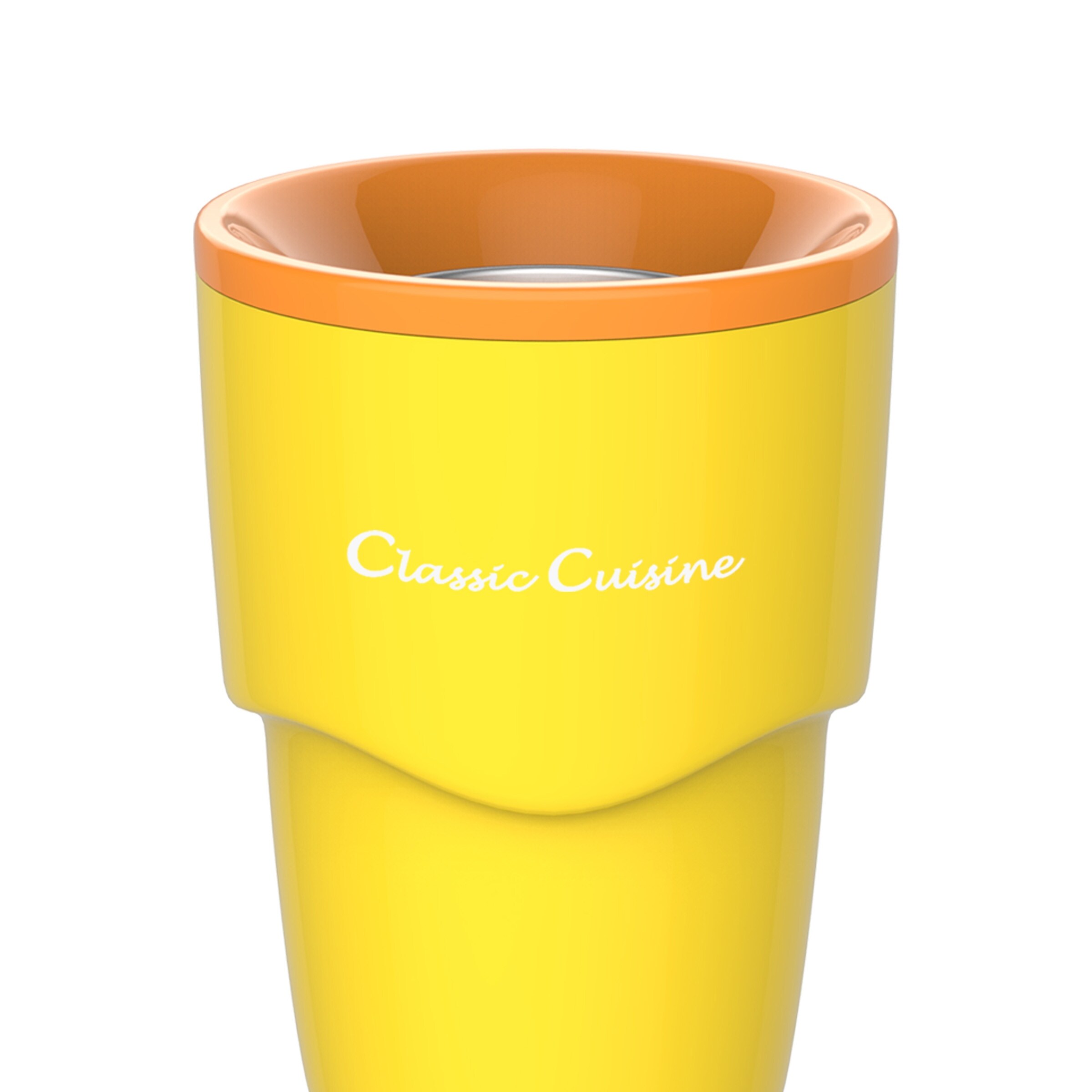 Ice Cream Cone Mug with Stirrer - Ceramic - Pink - Yellow - Orange