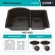preview thumbnail 40 of 39, Lexicon Platinum Quartz 32 Inch 70/30 Double Bowl Kitchen Sink with Bottom Grids and Strainers and Disposal Flange