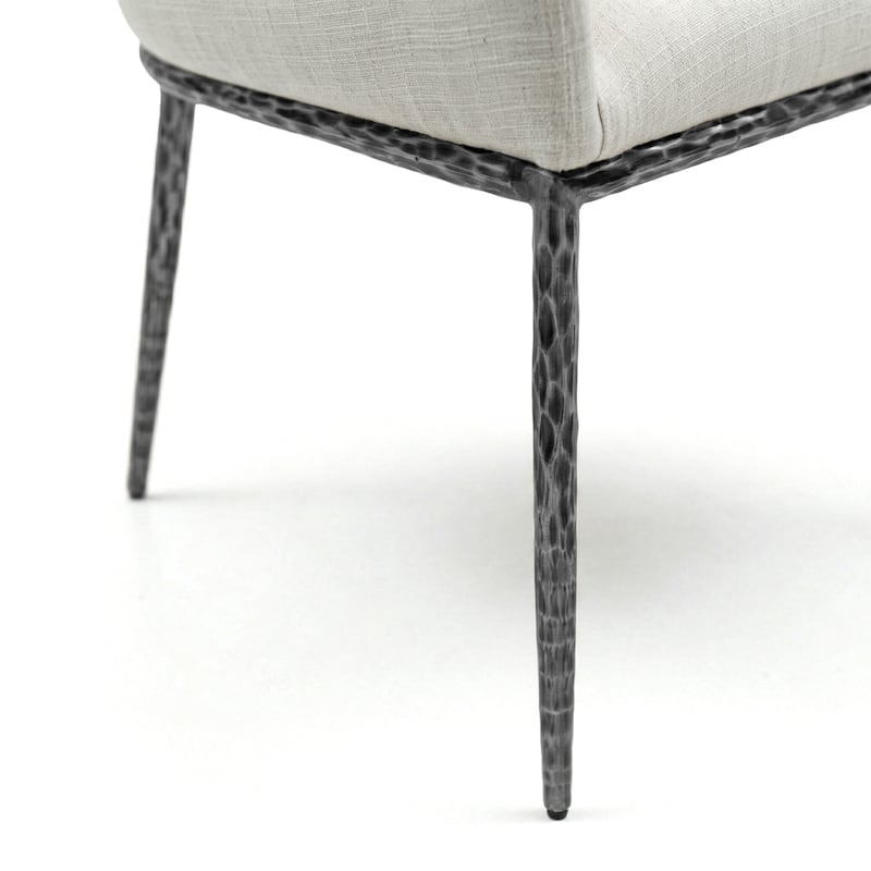 Furniture of America Zefini Modern Hammered Metal Padded Arm Chair