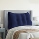 preview thumbnail 60 of 182, WOWMAX Large Reading Wedge Headboard Pillow for Bed Rest Back Support Twin - Polyester Navy