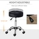 preview thumbnail 12 of 14, HOMCOM Round Vanity Stool with Height Adjustable Lift, Luxury Style Upholstery and Swivel Seat and Wheels - 13.75"x13.75"x24"