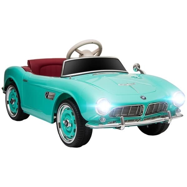 slide 2 of 7, Retro BMW 507 Electric Car for Kids, 12V Battery with Suspension System, Lights Green