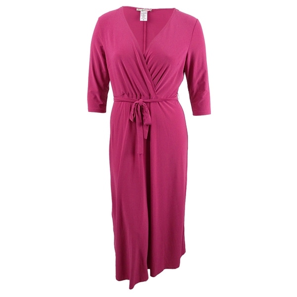 plus size faux wrap maxi dress