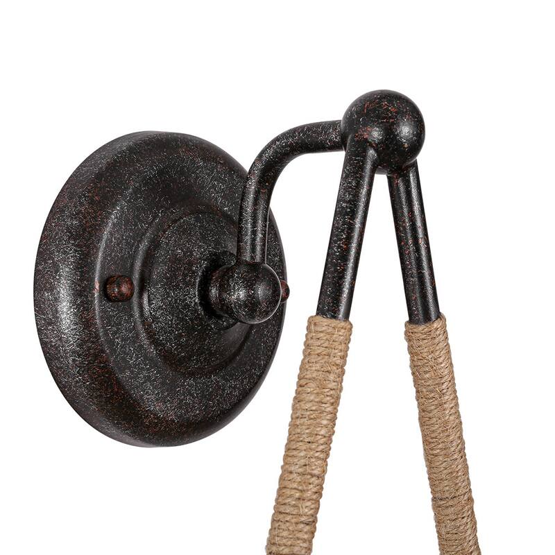 Rustic Hemp Rope Candle Style Single Wall Sconce