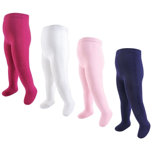 slide 1 of 1, Touched by Nature Baby Girl Organic Cotton Tights, Cream Pink Cream Pink - 0-9 Months