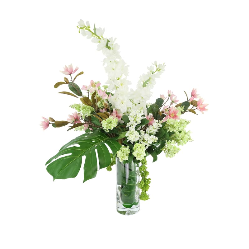 Delphinium, Magnolia and Lilac Arrangement - 31