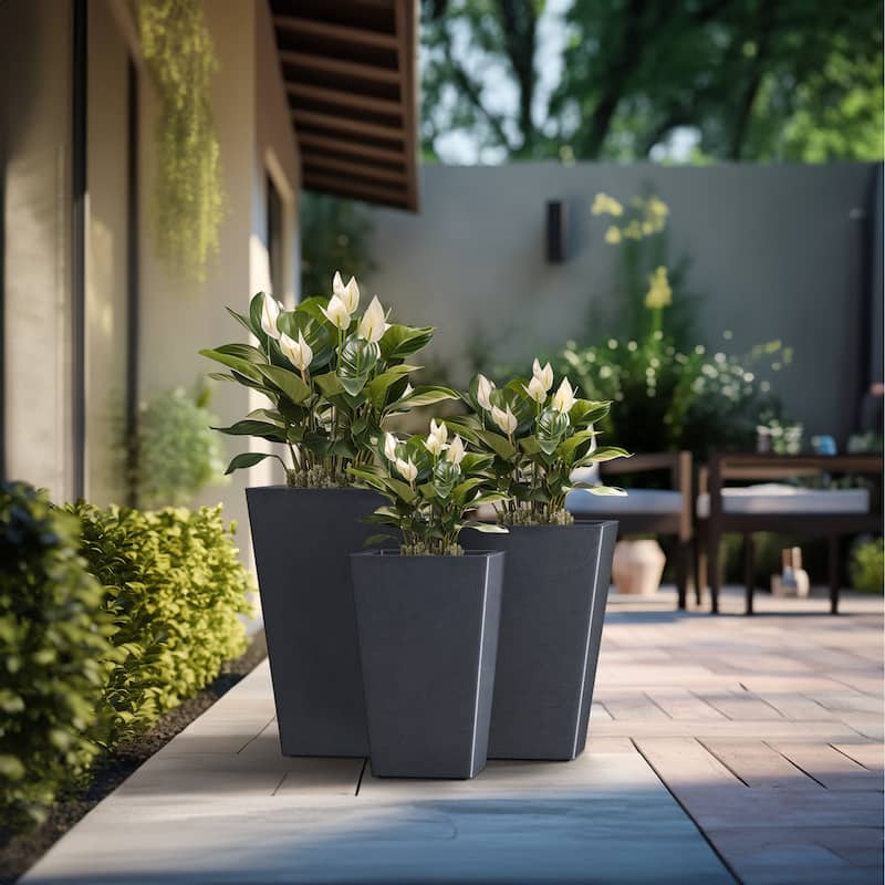 Tall Concrete Rectangle Plant Boxes / Large Indoor and Outdoor Flower Planters