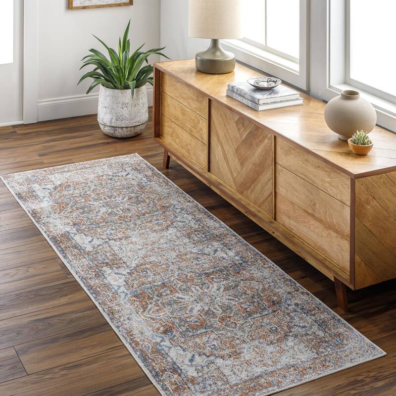 Livabliss Lillian Machine Washable Faded Classic Area Rug