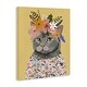 preview thumbnail 2 of 8, Stupell Spring Cat Floral Portrait Canvas Wall Art Design By Mia Charro
