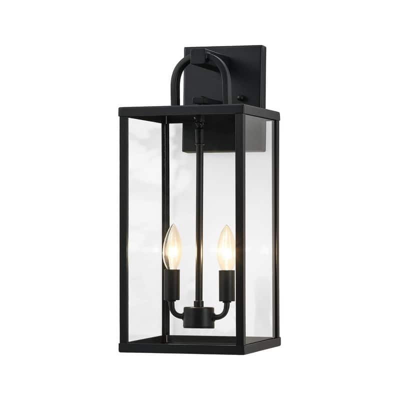 KAWOTI 2-Light Outdoor Lantern Wall Light - W8.25" x H20" x D9.5"
