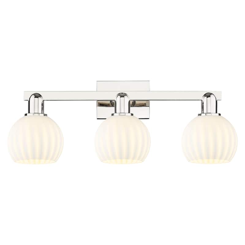 Innovations Lighting Endless Possibilities Arcadia - White Venetian - 3 Light 25" Bath Vanity Light - Polished Nickel