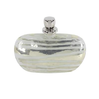 Glass Living Room Decorative Jars with Stoppered Top - Silver - Roche River Decor